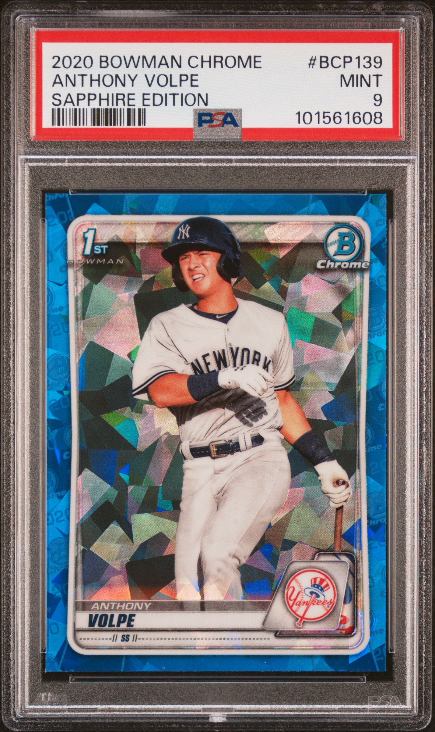 2020 Bowman Chrome Sapphire Edition Anthony Volpe #Bcp139 (Sapphire Edition) Mint 9 front