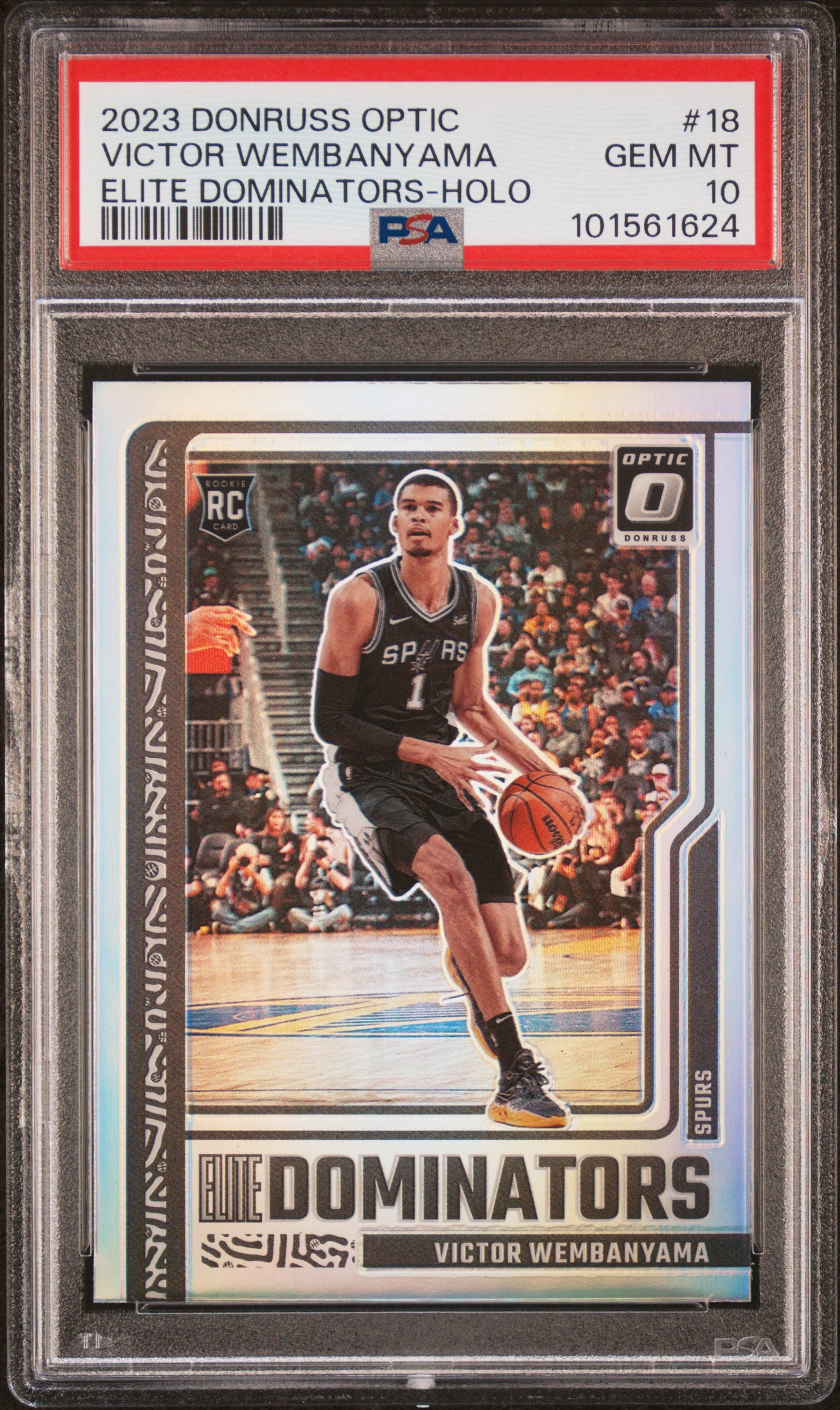 2023 Panini Donruss Optic Elite Dominators Victor Wembanyama #18 (Elite Dominators-Holo) Gem Mt 10 front