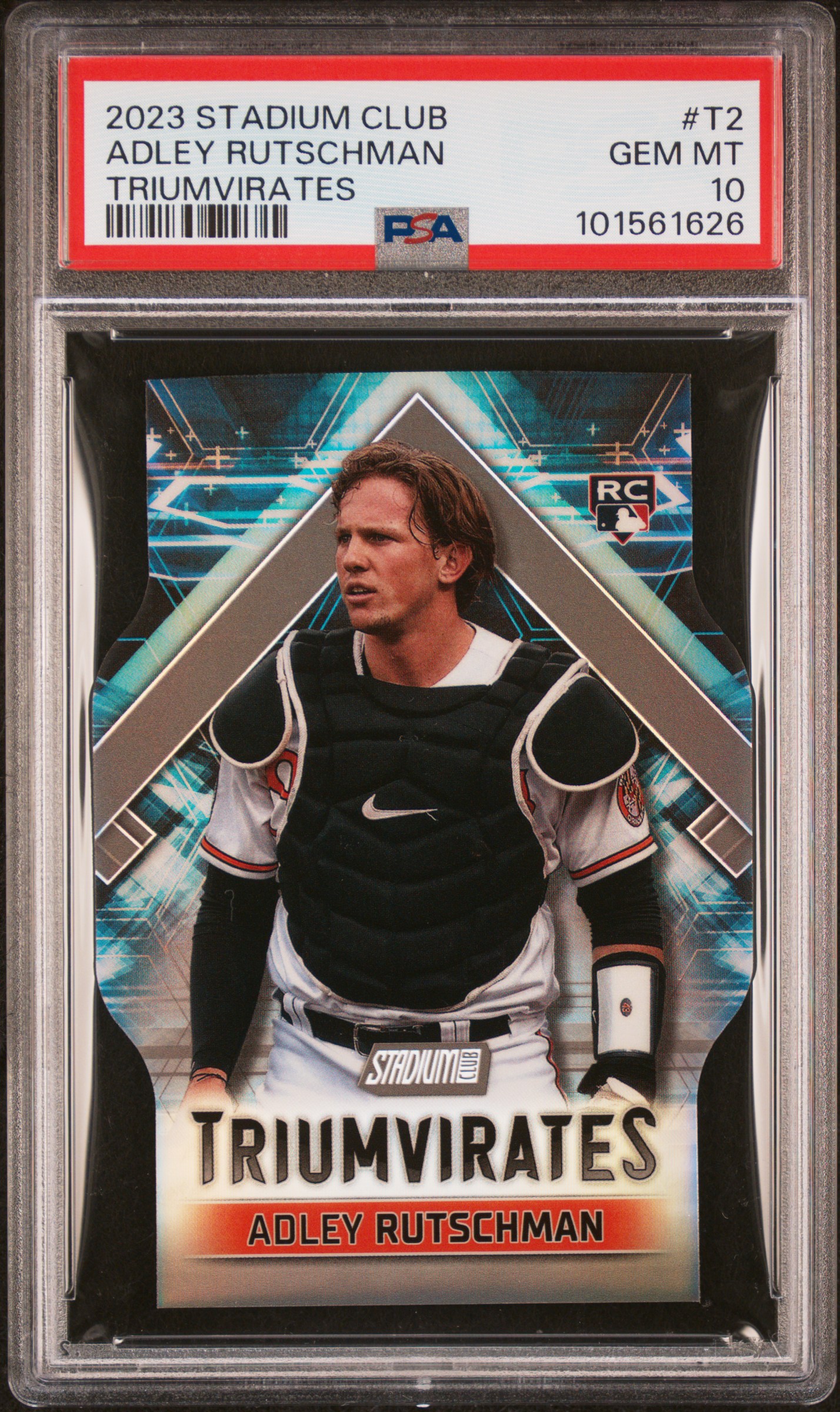 2023 Topps Stadium Club Triumvirates Adley Rutschman #T2 Gem Mt 10 front