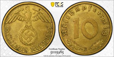 1939-B 10 Pfg J-364 MS62