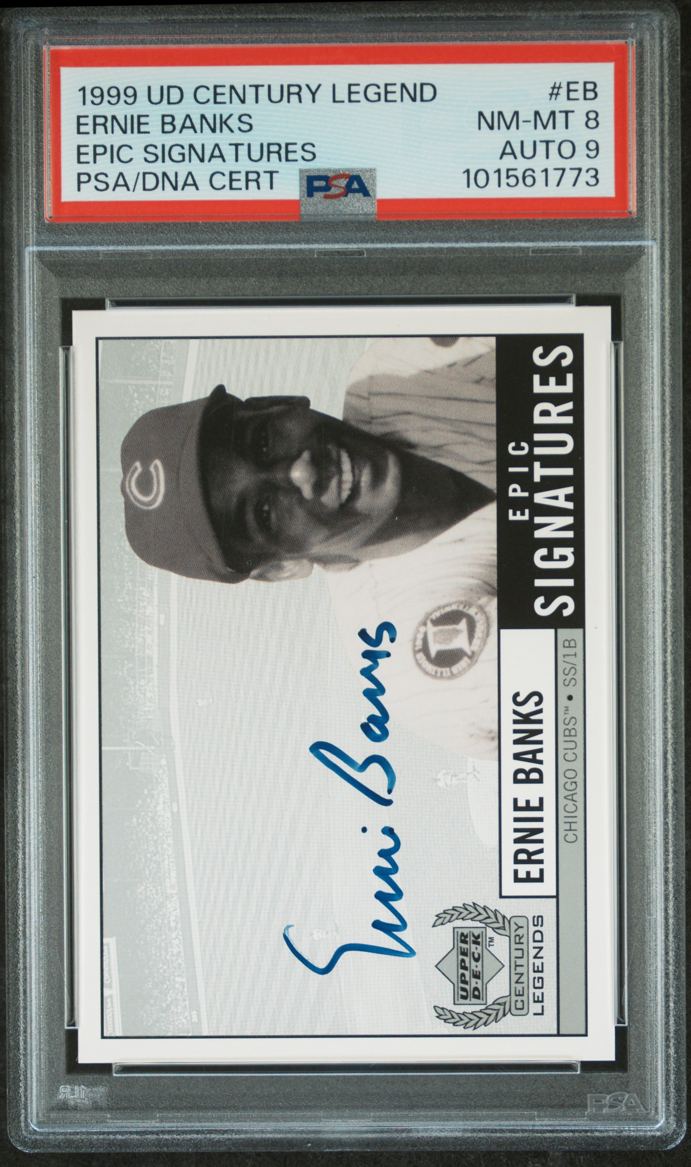 1999 Upper Deck Century Legends Epic Signatures Ernie Banks #Eb (Epic Signatures) front