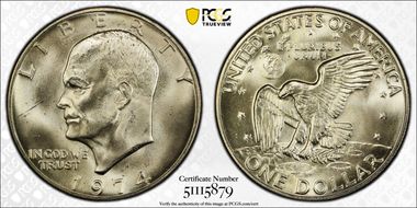 1974-S $1 Silver MS66