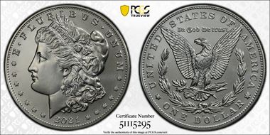 2021-D $1 Morgan Dollar 100th Anniversary MS69