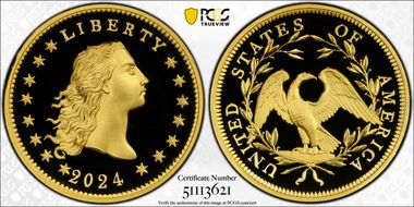 2024 $1 Flowing Hair High Relief Au 230th Anniversary PR70DCAM