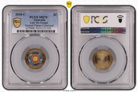 2018-C $2 Lest We Forget Eternal Flame Colorized MS70