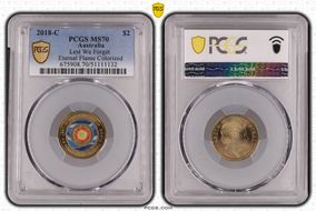 2018-C $2 Lest We Forget Eternal Flame Colorized MS70