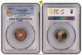 2019-C $2 100 Years of Repatriation Colorized MS69