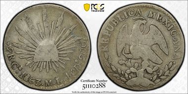 1863-Ce ML 2 R KM-374.1  Ag VF20