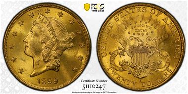 1899-S $20 MS64