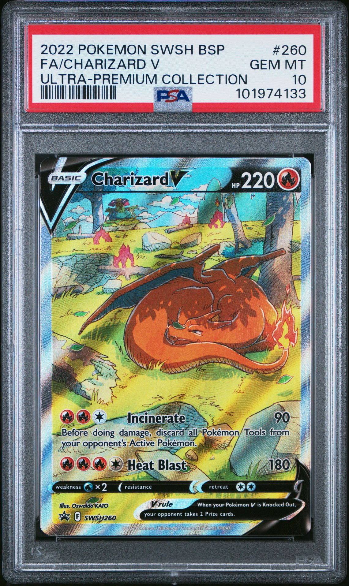 2022 Pokemon POKEMON SWSH BLACK STAR PROMO ULTRA-PREMIUM COLLECTION #260 Fa/Charizard V front