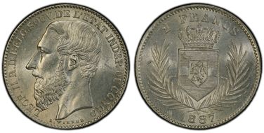 1887 2 Fr KM-7 Ag MS63