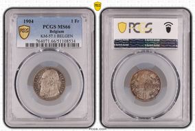 1904 1 Fr KM-57.1 BELGEN MS66