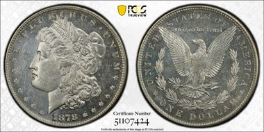 1878 7TF $1 Reverse of 1879 MS62PL