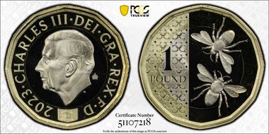 2023 £1 Bees PR69DCAM