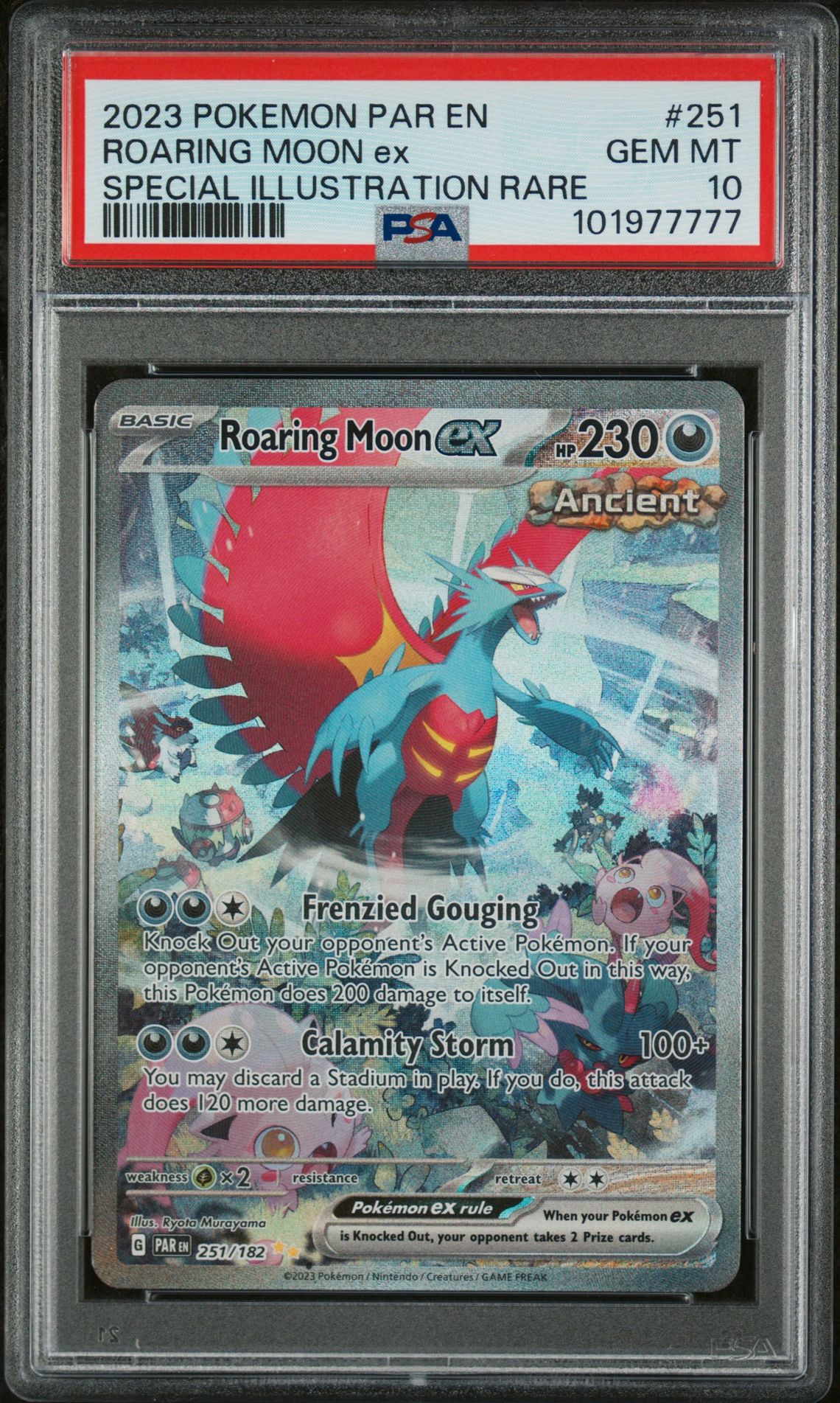 2023 Pokemon POKEMON PAR EN-PARADOX RIFT SPECIAL ILLUSTRATION RARE #251 Roaring Moon Ex front
