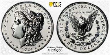 2024-S $1 Morgan Dollar Rev PR Two-Coin Reverse Proof Set First Strike PR70