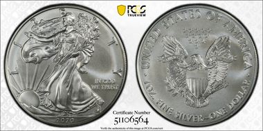 2020 $1 Silver Eagle MS69