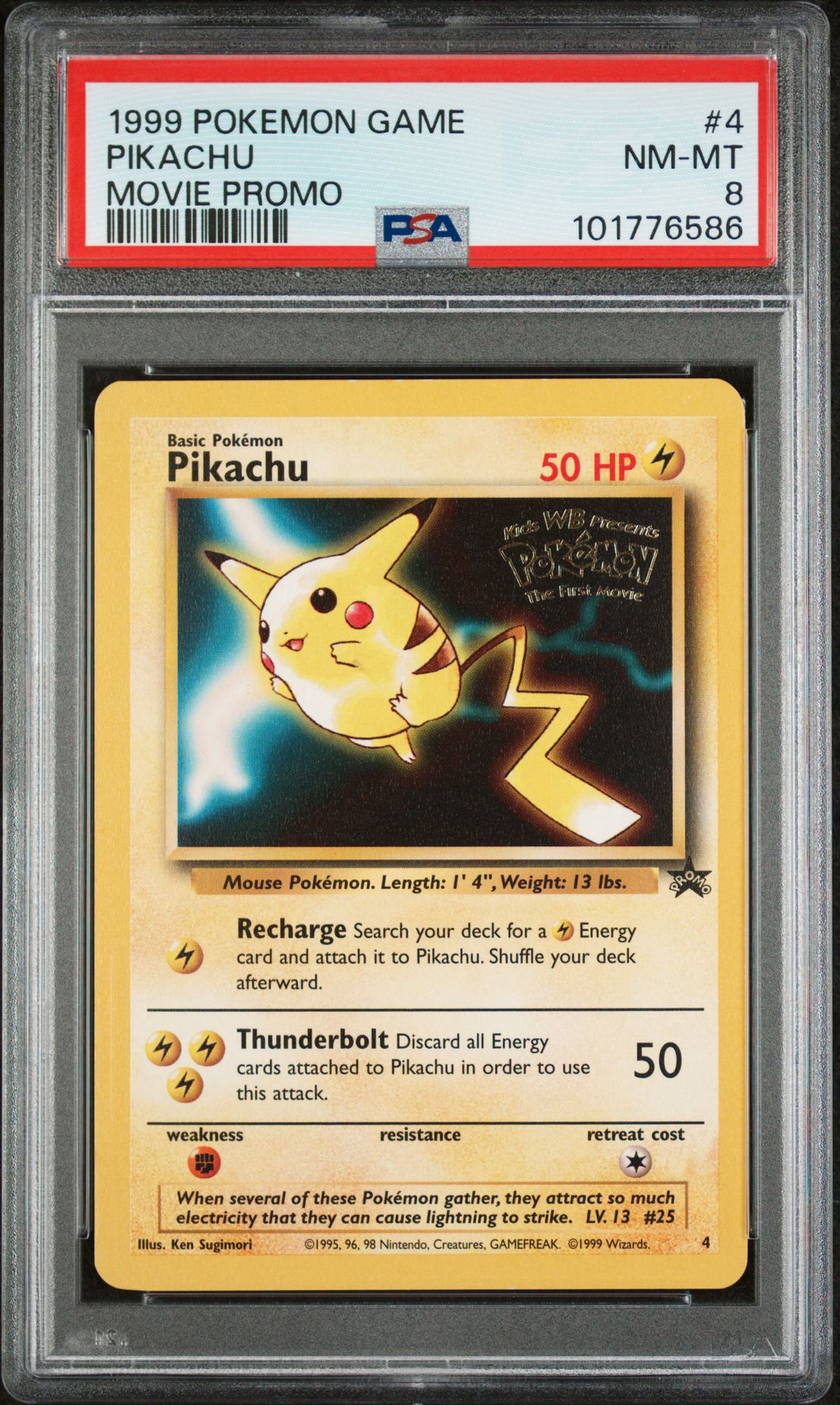 1999 Pokemon POKEMON GAME MOVIE MOVIE PROMO #4 Pikachu front