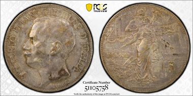 1911-R 5 L 50th Anniv. Kingdom KM-53  Ag XF40