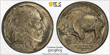 1913-D 5C Type 1 MS65