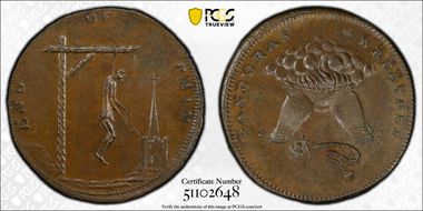 (c.1790) Tk 1/4D DH-1110 Middlesex, End of Pain MS64BN