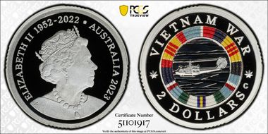 2023-C $2 Vietnam War Colorized  Ag PR70DCAM