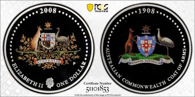 2008-P $1 Coat of Arms Colorized PR69DCAM