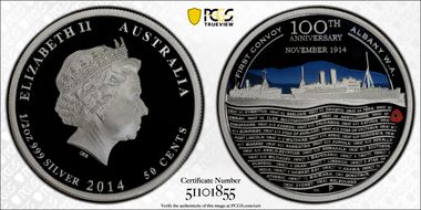 2014-P 50C First Convoy Colorized PR68DCAM