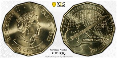 2022 50C Tamworth Music Festival Gilt MS69