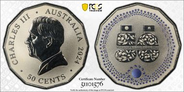 2024 50C 50 Years of NAIDOC Colorized MS70