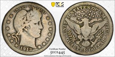1913-S 25C G6