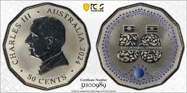 2024 50C 50 Years of NAIDOC Colorized MS69