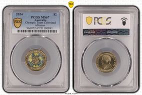 2024 $2 Olympic Team Colorized Allezaus MS67