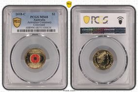2018-C $2 Armistice Centenary Colorized MS68