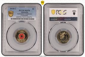 2018-C $2 Armistice Centenary Colorized MS70
