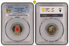 2018-C $2 Armistice Centenary Colorized MS69