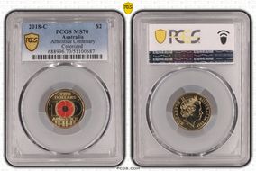 2018-C $2 Armistice Centenary Colorized MS70