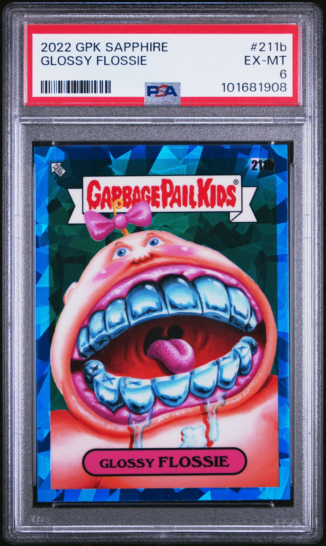 2022 Topps TOPPS GARBAGE PAIL KIDS SAPPHIRE EDITION #211B Glossy Flossie front