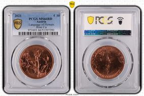 2021 € 10 Language of Flowers Rose Cu MS66RD