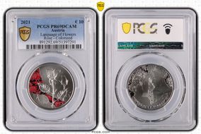 2021 € 10 Language of Flowers Rose - Colorized PR69DCAM