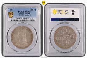 1887 Dbl Fl S-3923 Arabic 1 AU50