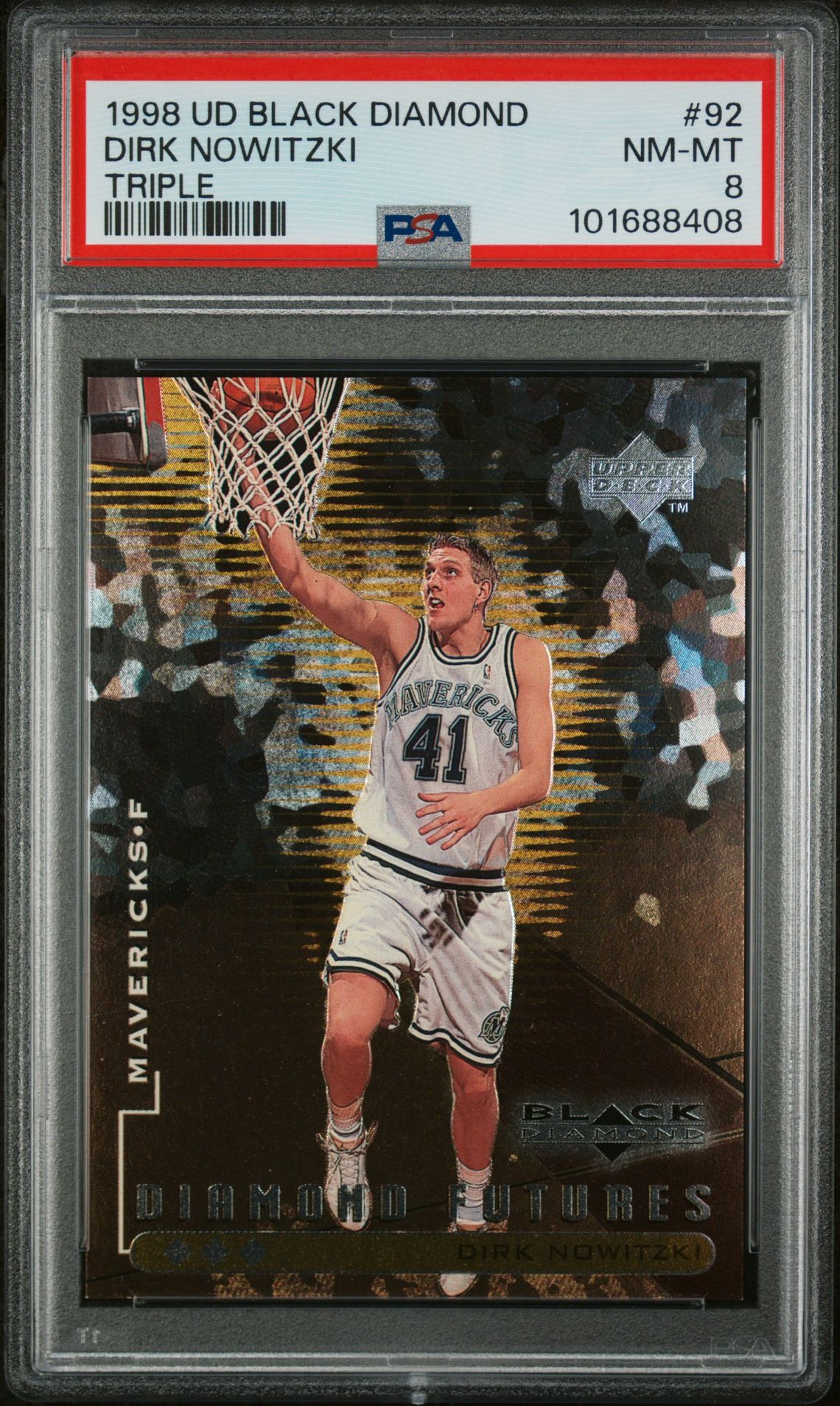 1998 Upper Deck Black Diamond Dirk Nowitzki #92 (Triple) Nm-Mt 8 front
