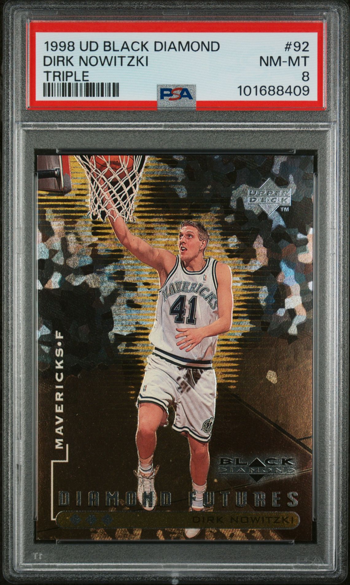 1998 Upper Deck Black Diamond Dirk Nowitzki #92 (Triple) Nm-Mt 8 front
