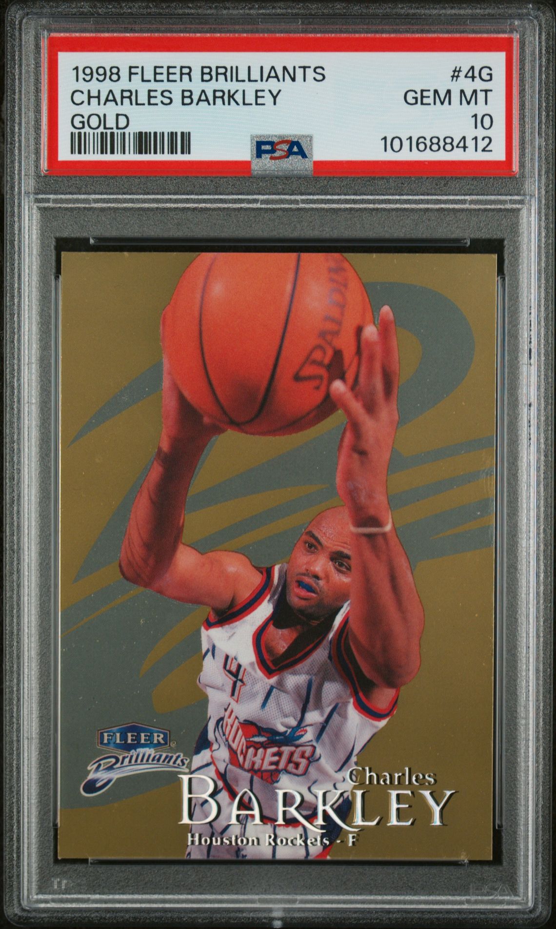 1998 Fleer Brilliants Charles Barkley #4G (Gold) Gem Mt 10 front