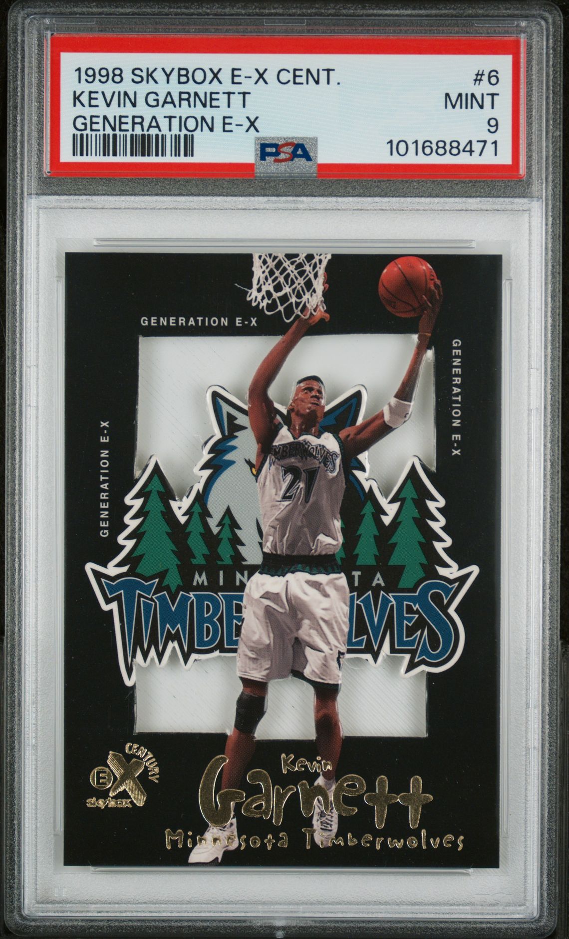 1998 Skybox E-X Century Generation E-X Kevin Garnett #6 (Generation E-X) Mint 9 front