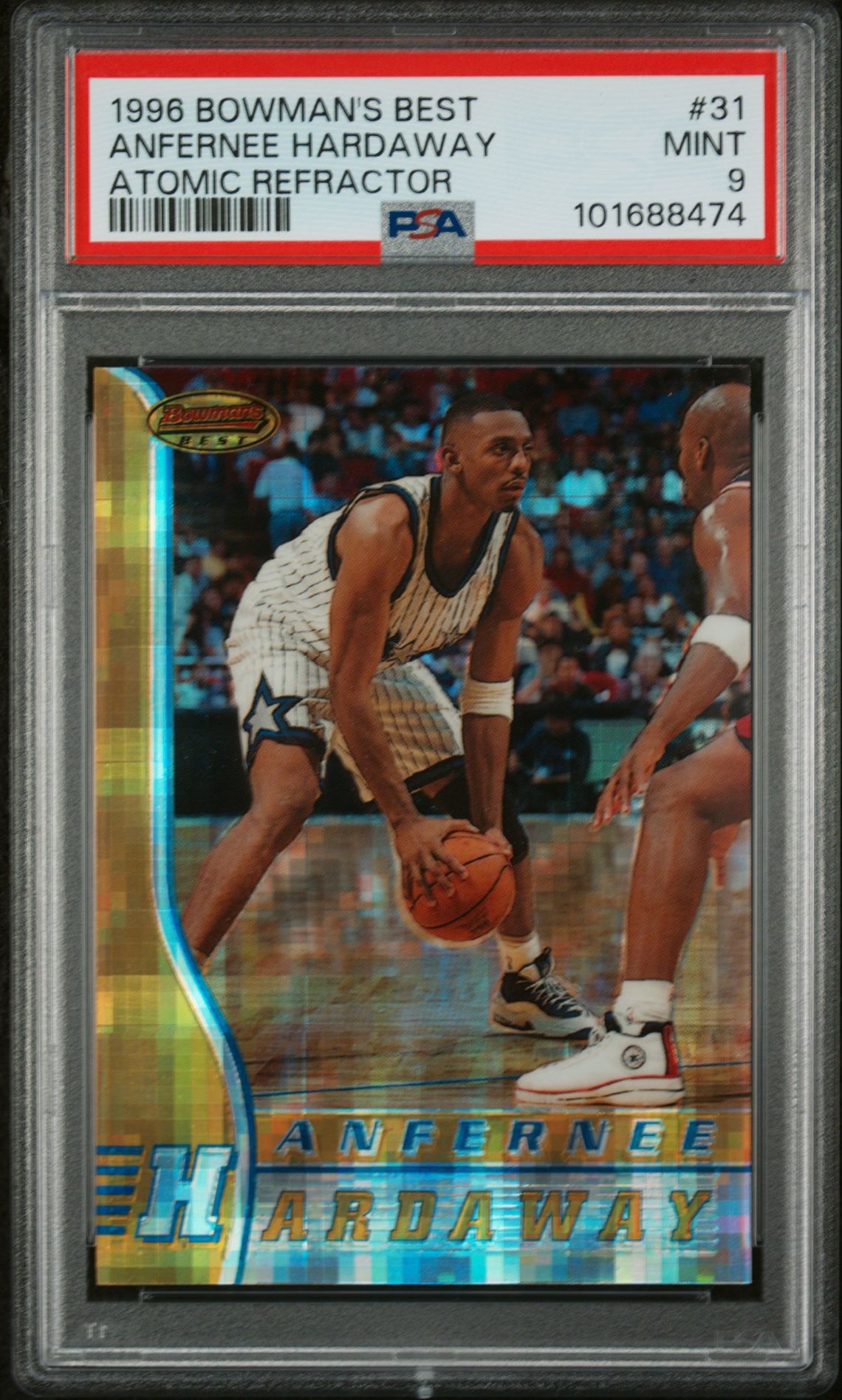 1996 Bowman's Best Anfernee Hardaway #31 (Atomic Refractor) Mint 9 front