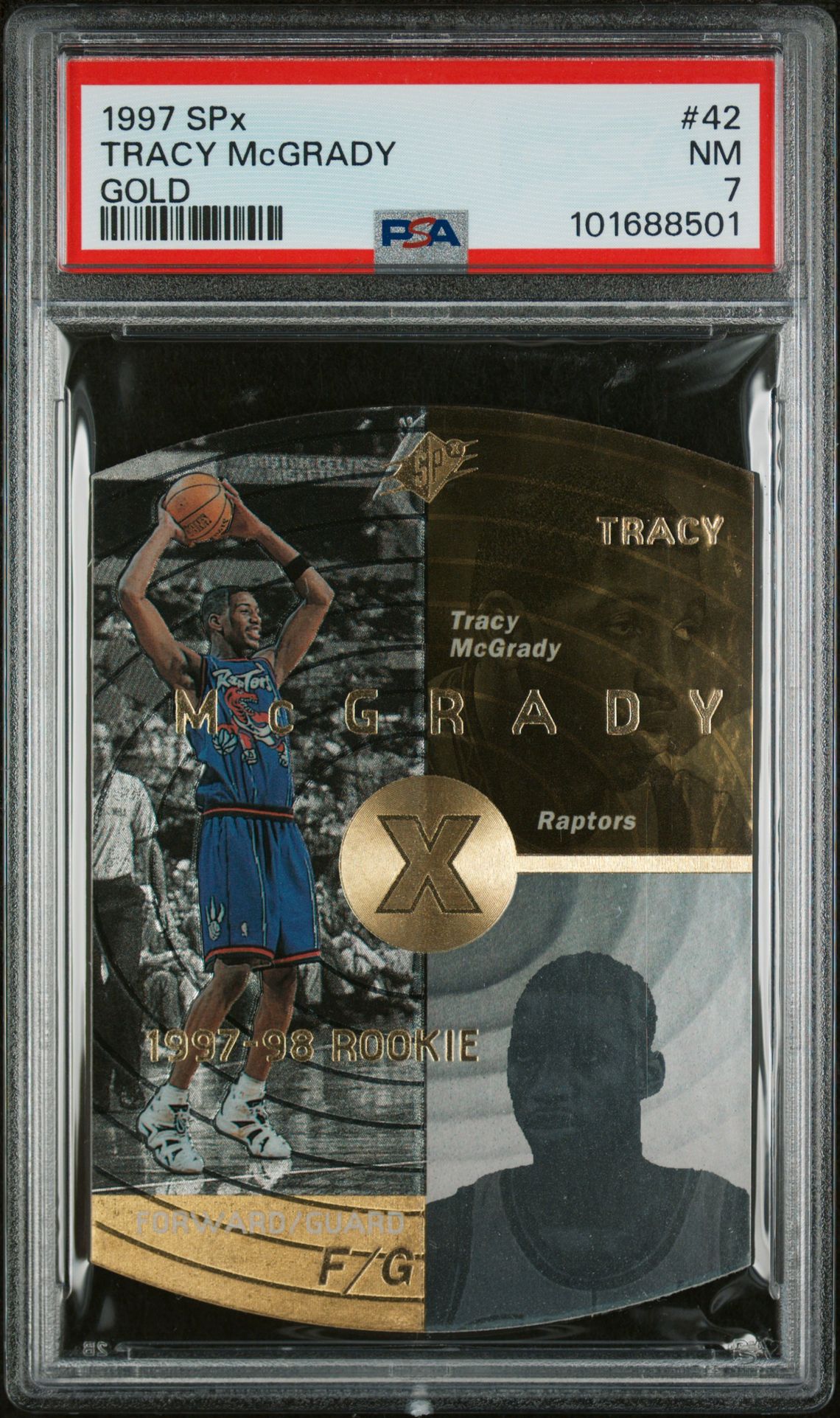 1997 Spx Tracy Mcgrady #42 (Gold) Nm 7 front