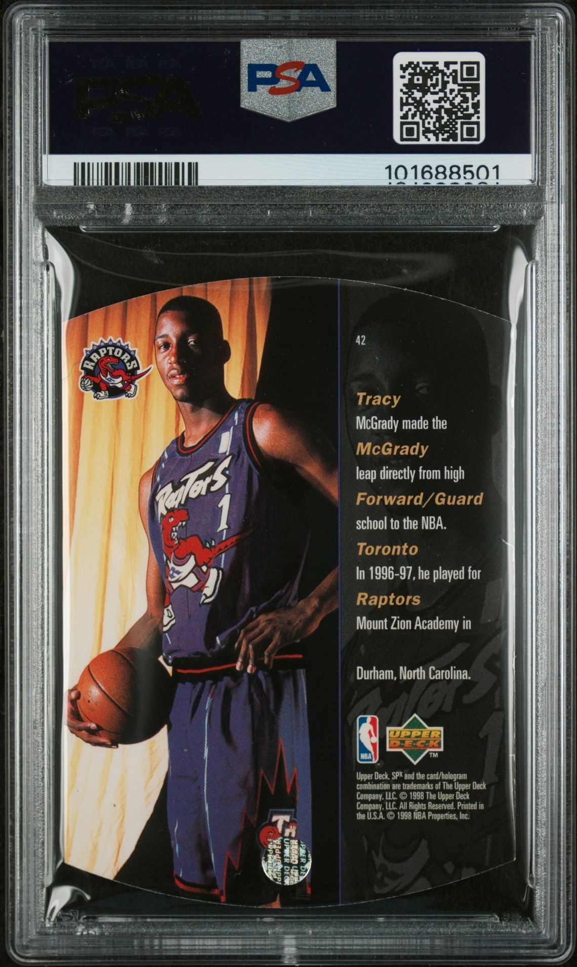 1997 Spx Tracy Mcgrady #42 (Gold) Nm 7 back