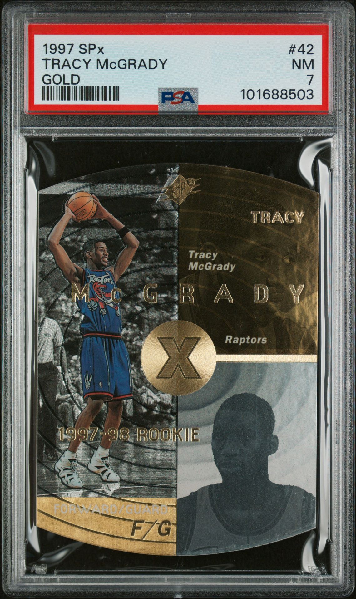 1997 Spx Tracy Mcgrady #42 (Gold) Nm 7 front