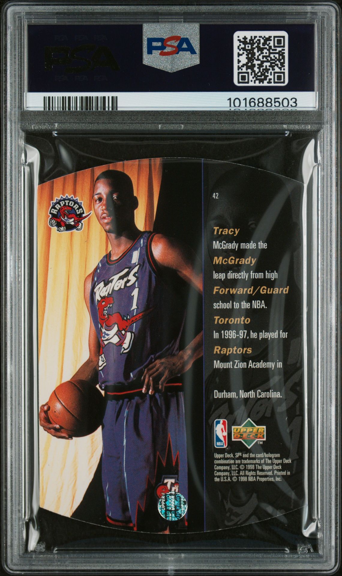 1997 Spx Tracy Mcgrady #42 (Gold) Nm 7 back